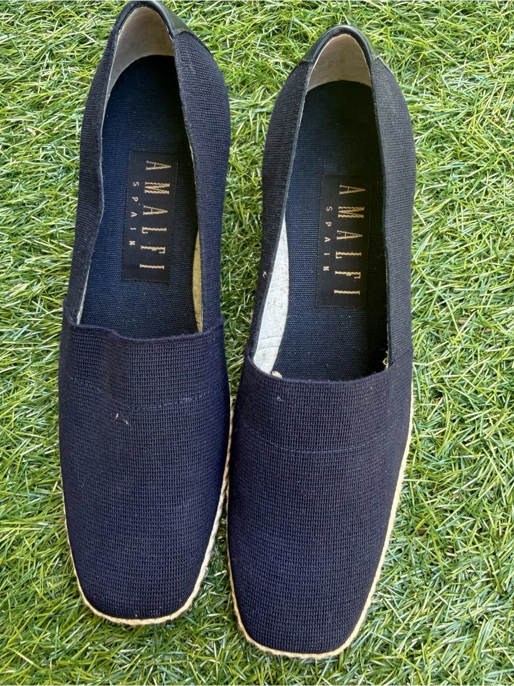 Nordstrom Amalfi Navy Knit Slip-On Flats